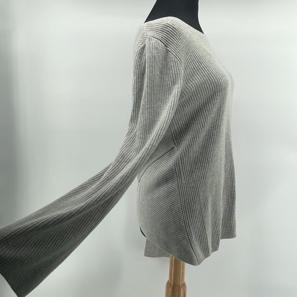 Aritzia Babaton Kitano Sweater Heathered linen wool blend cream grey sz m - Picture 11 of 11